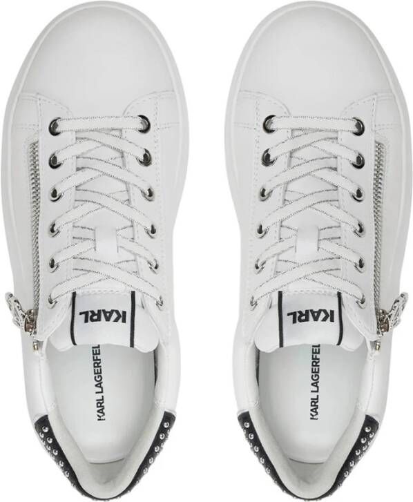 Karl Lagerfeld Stud Sneakers Wit Zilver White Dames