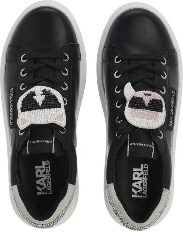 Karl Lagerfeld Twin Bead Lo Leren Sneakers Black Dames