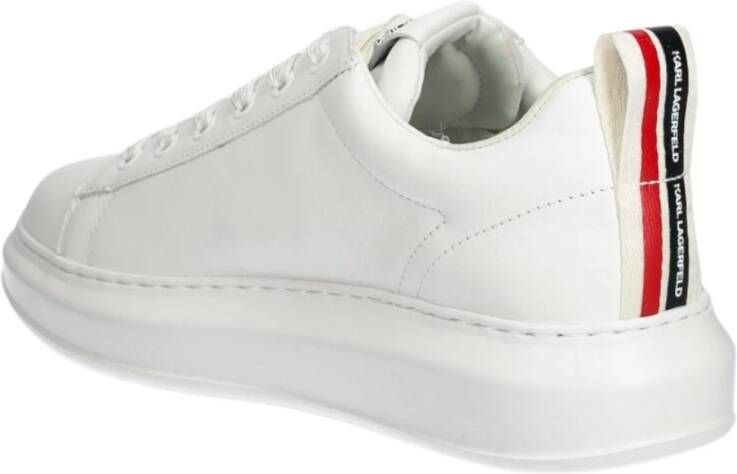 Karl Lagerfeld Witte Leren Heren Sneakers Essential White Heren