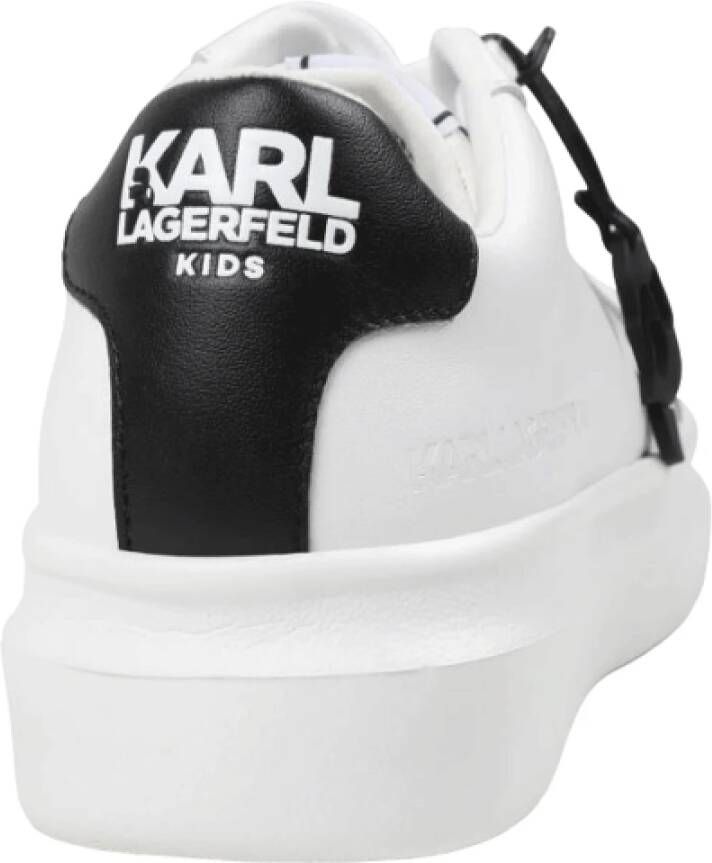 Karl Lagerfeld Witte Leren High-End Sneakers White Dames