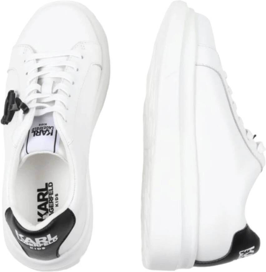 Karl Lagerfeld Witte Leren High-End Sneakers White Dames