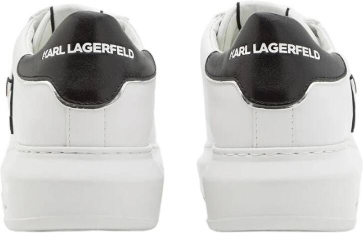 Karl Lagerfeld Witte Leren Sneakers Kapri Kl62530N White Dames