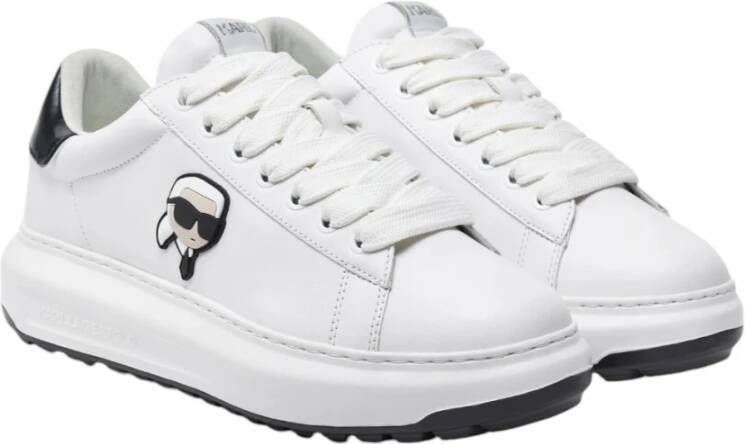 Karl Lagerfeld Witte leren sneakers Kapri Lug White Heren