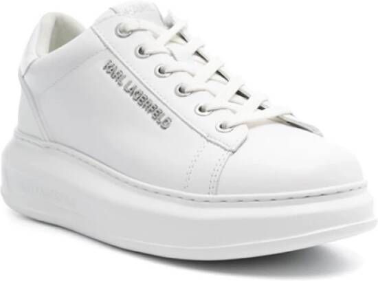 Karl Lagerfeld Witte Leren Sneakers met Logodetails White Dames