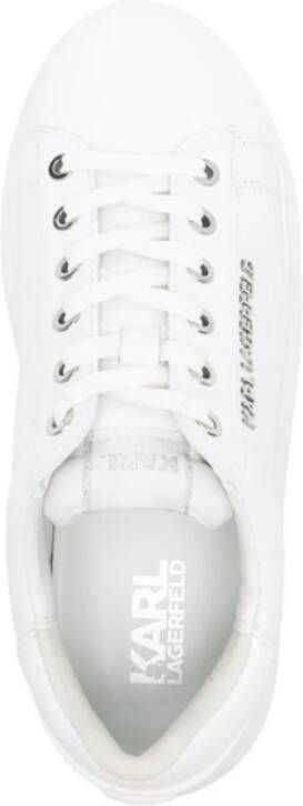 Karl Lagerfeld Witte Leren Sneakers met Logodetails White Dames