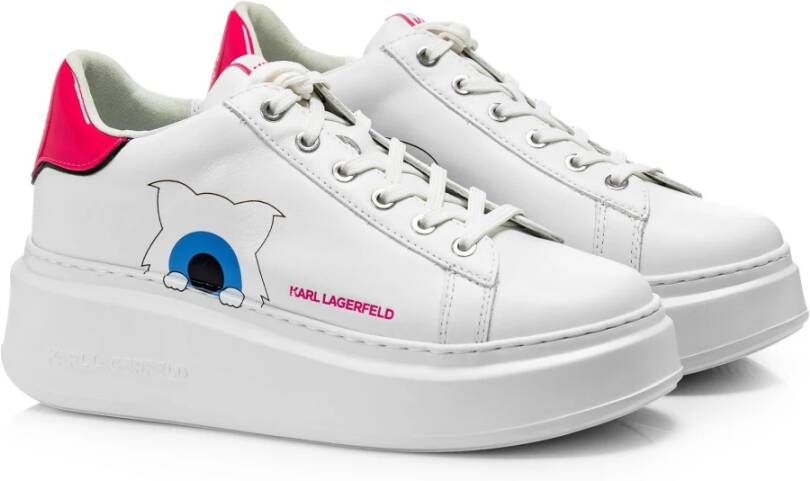 Karl Lagerfeld Witte Leren Sneakers voor Vrouwen White Dames