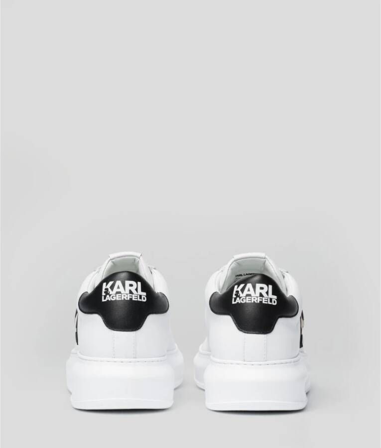 Karl Lagerfeld Witte Leren Sneakers Wit Heren