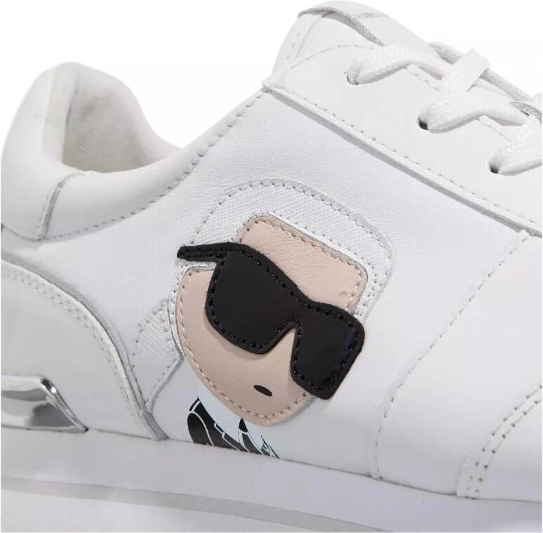 Karl Lagerfeld Witte Leren Suède Veterschoenen White Dames