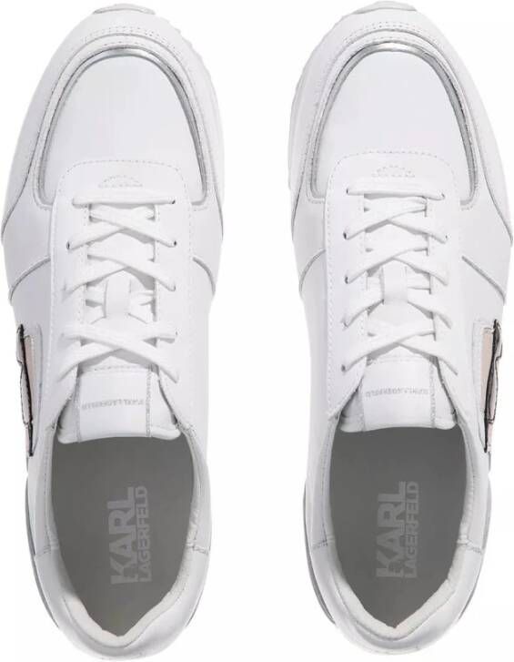 Karl Lagerfeld Witte Leren Suède Veterschoenen White Dames