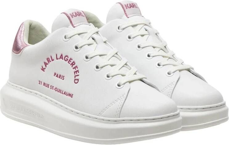 Karl Lagerfeld Witte Roze Sneakers Kapri White Dames