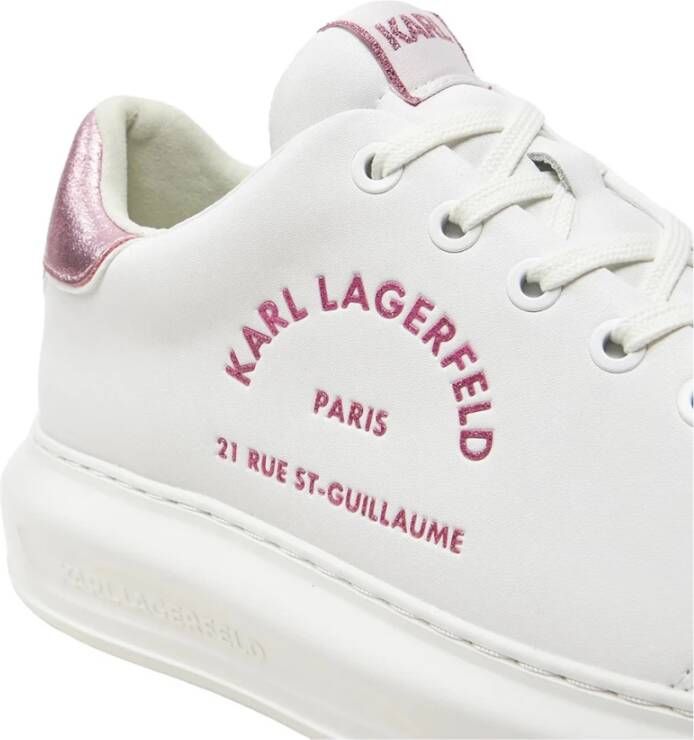 Karl Lagerfeld Witte Roze Sneakers Kapri White Dames