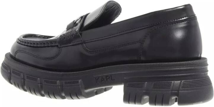 Karl Lagerfeld Zwarte leren loafer met logo-applicaties Black Dames