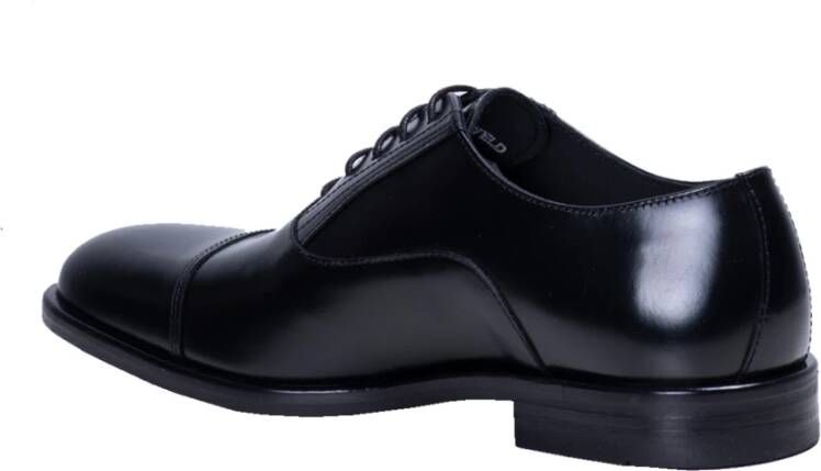 Karl Lagerfeld Zwarte Leren Oxford Veterschoenen Black Heren