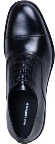 Karl Lagerfeld Zwarte Leren Oxford Veterschoenen Black Heren