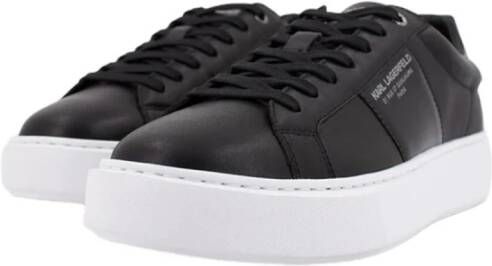 Karl Lagerfeld Zwarte Leren Sneakers Maxi Kup Black Heren