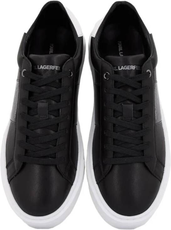 Karl Lagerfeld Zwarte Leren Sneakers Maxi Kup Black Heren