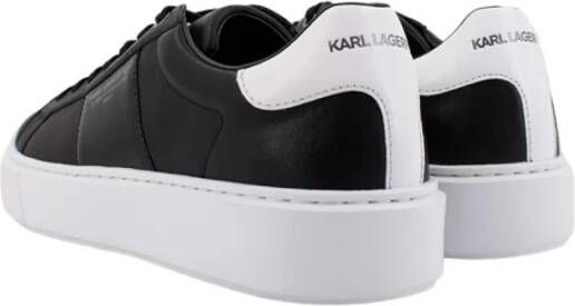 Karl Lagerfeld Zwarte Leren Sneakers Maxi Kup Black Heren