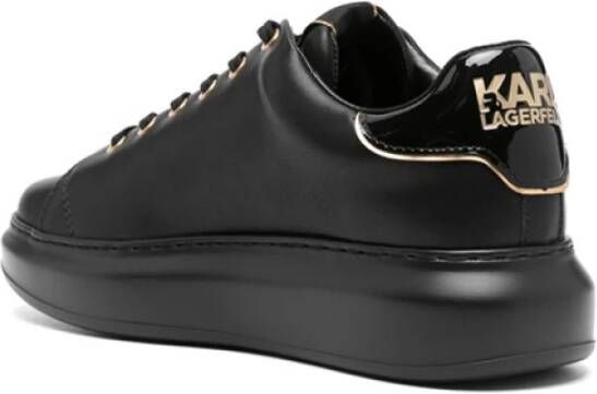 Karl Lagerfeld Zwarte Veterschoenen met Logodetails Black Dames