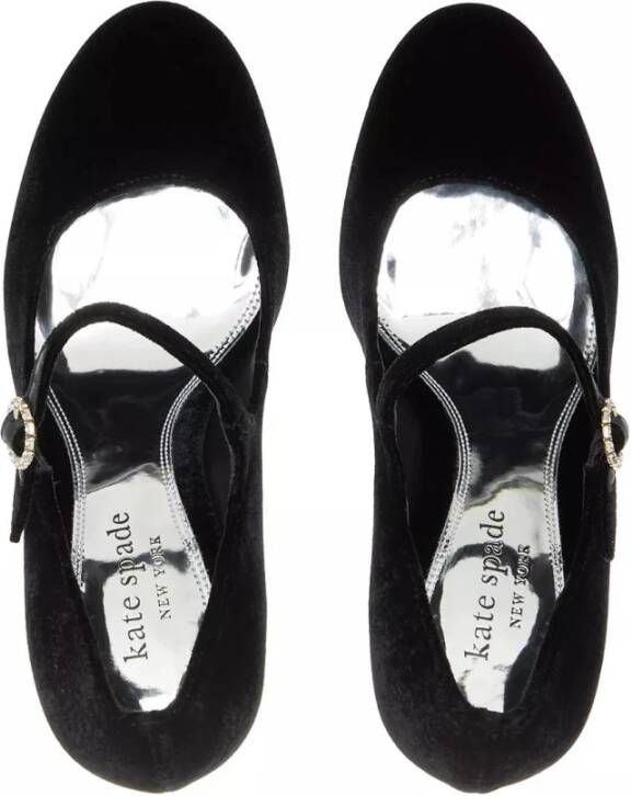 Kate Spade Zwarte Velvet Blokhak Sandalen Black Dames