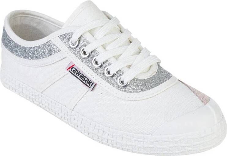 Kawasaki Glitter Canvas Sneakers White Dames