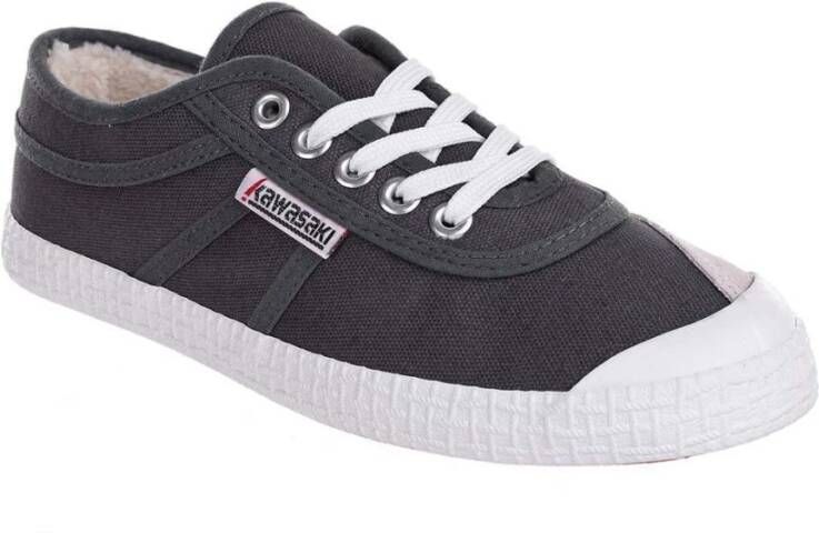 Kawasaki Winter Teddy Canvas Sneakers Gray Heren