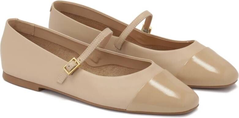 Kazar Ballerina's met bandje en gelakte neus Beige Dames