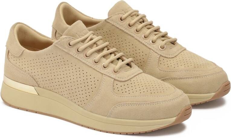 Kazar Beige geperforeerde suède sneakers Beige Dames