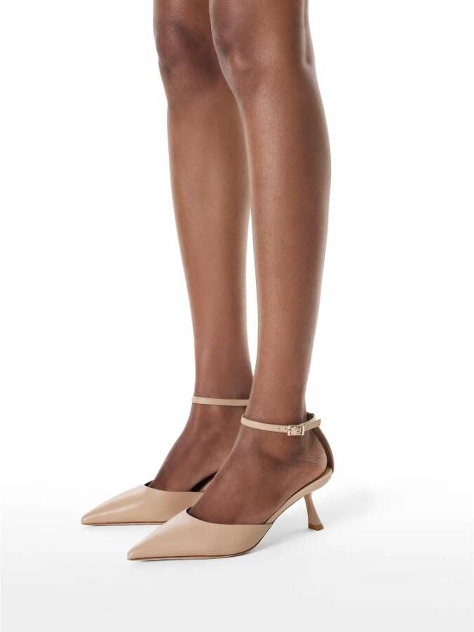 Kazar Beige Grain Leather Semi-Open Pumps Beige Dames