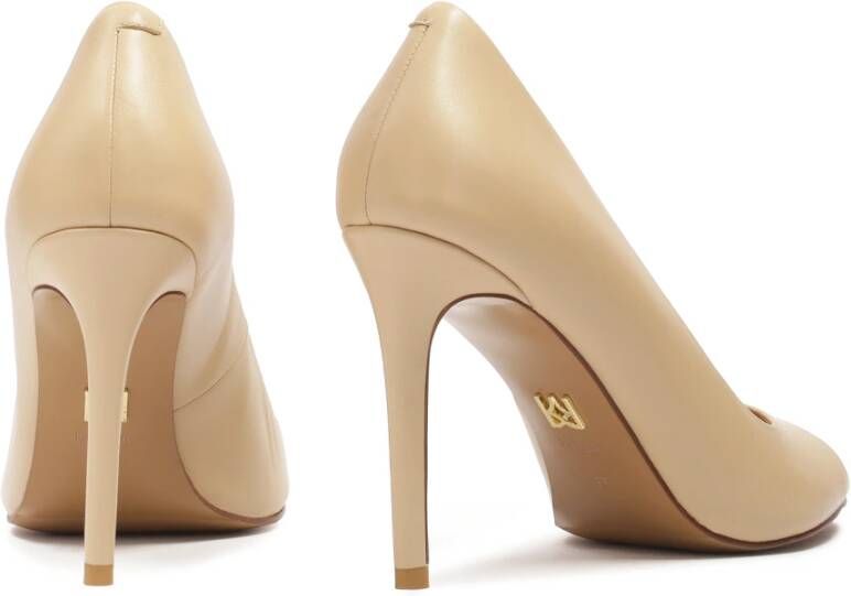 Kazar Beige leren peep toe hoge hakken pumps Beige Dames