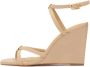 Kazar Beige leren sandalen op een plateauhak Beige Dames - Thumbnail 5