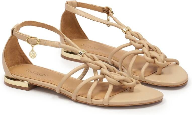 Kazar Beige platte flip-flop sandalen Beige Dames