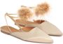 Kazar Beige platte trouwpompen met veren Beige Dames - Thumbnail 2