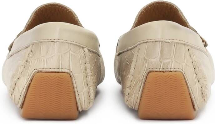 Kazar Beige reliëflederen mocassins Beige Dames