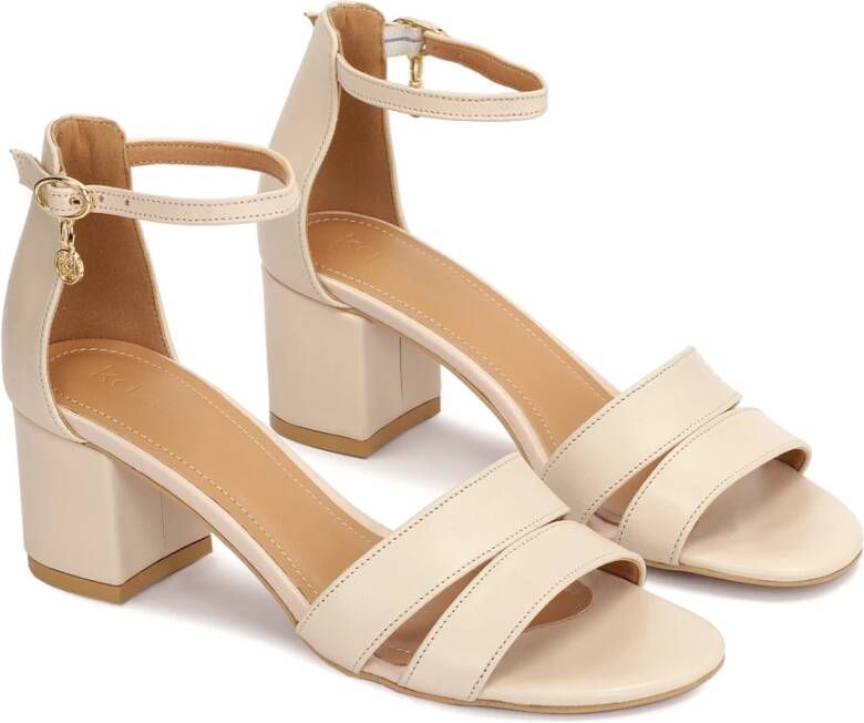 Kazar Beige sandalen op een brede hak Beige Dames