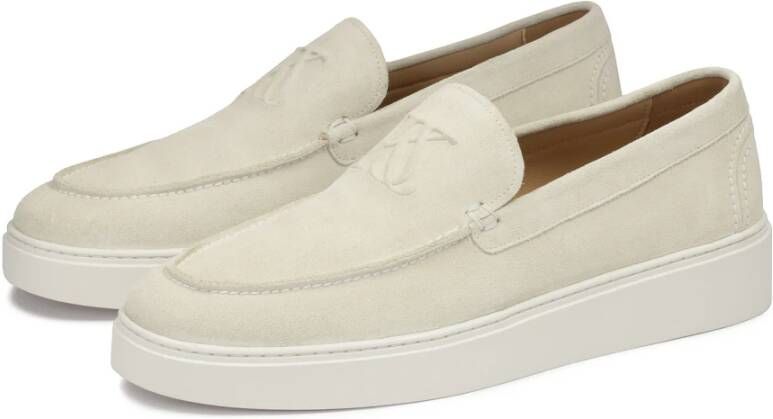 Kazar Beige Slip-On Suède Sneakers Beige Heren