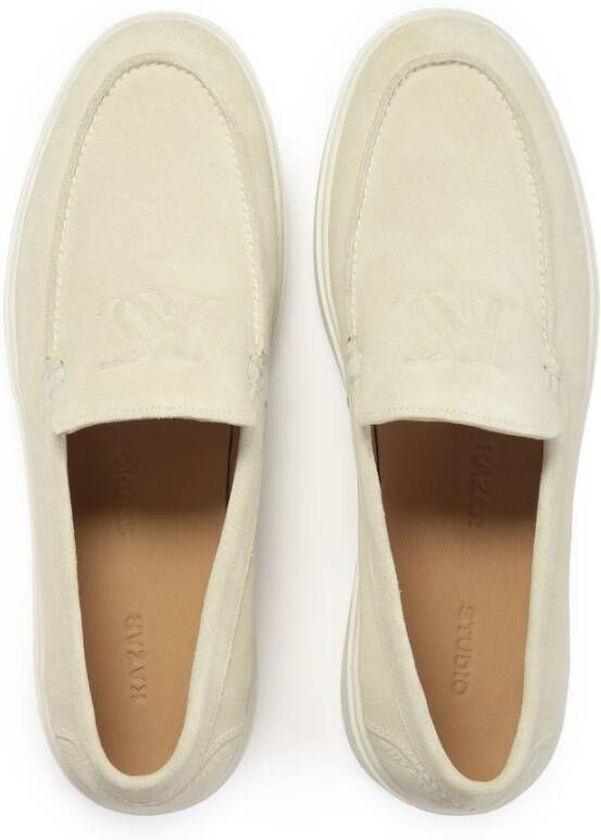 Kazar Beige Slip-On Suède Sneakers Beige Heren