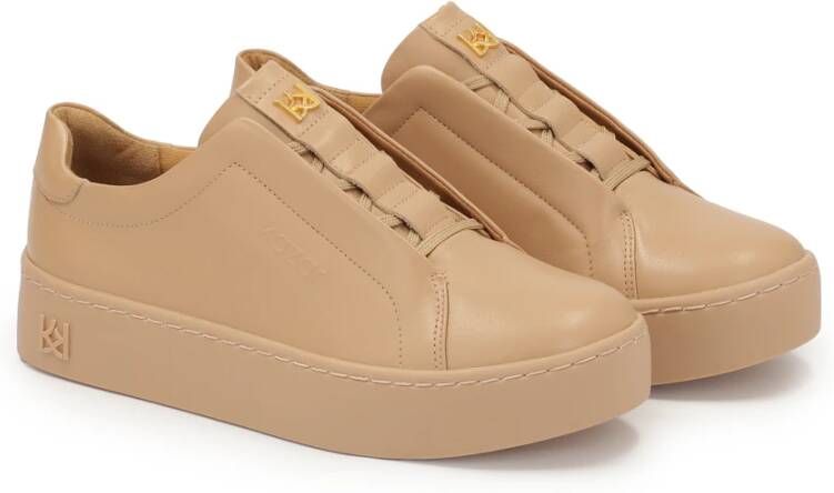 Kazar Beige sneakers op een dikke zool Beige Dames