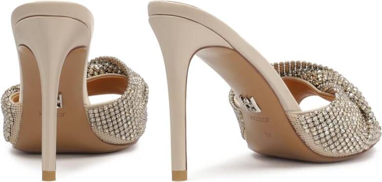 Kazar Beige stiletto muiltjes versierd met zirkonia Beige Dames