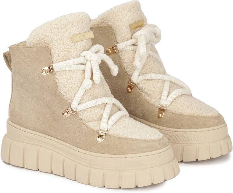 Kazar Beige suède sneeuwlaarzen met synthetische bont Beige Dames