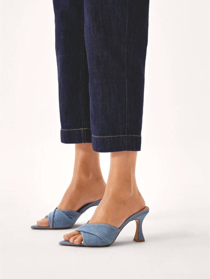 Kazar Blauwe denim muiltjes met puntige neuzen Blue Dames