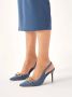 Kazar Blauwe denim stof slingback pumps Blue Dames - Thumbnail 5