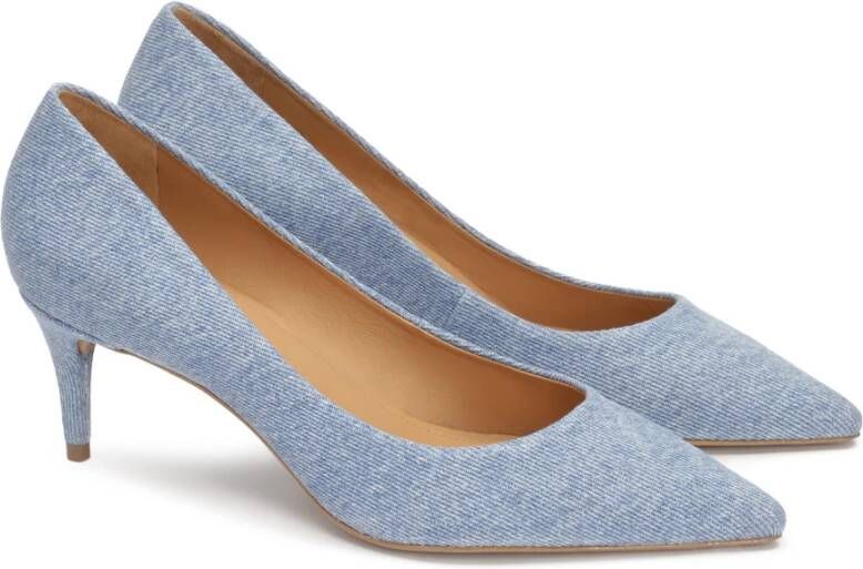 Kazar Blauwe denim stoffen pumps Blue Dames