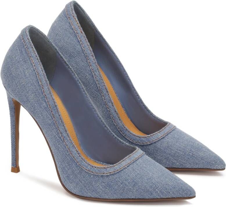 Kazar Blauwe denim stoffen pumps Blue Dames