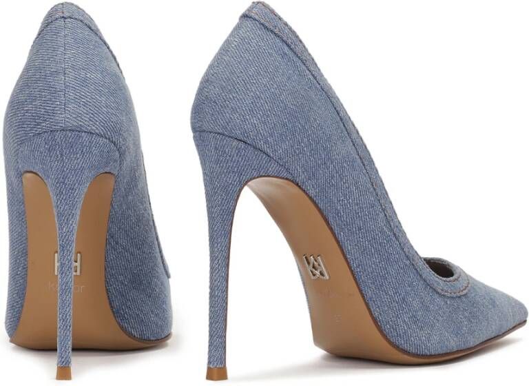 Kazar Blauwe denim stoffen pumps Blue Dames