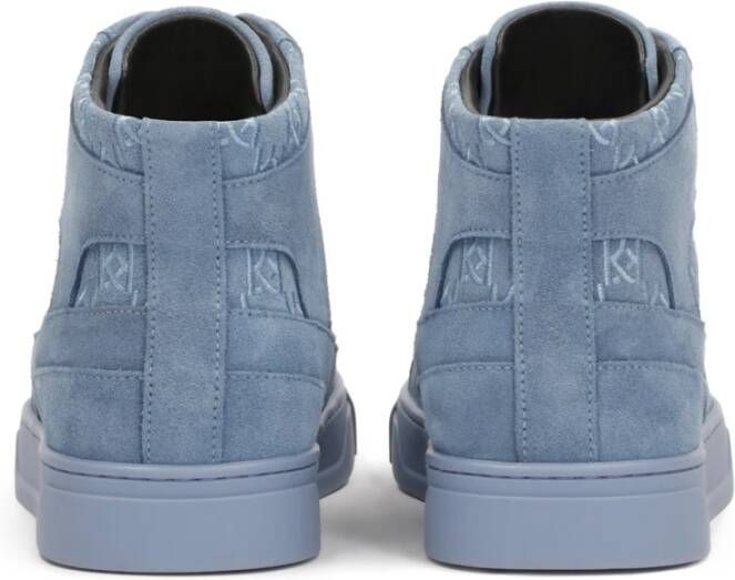 Kazar Blauwe hoge sneakers versierd met monogrammen Blue Heren