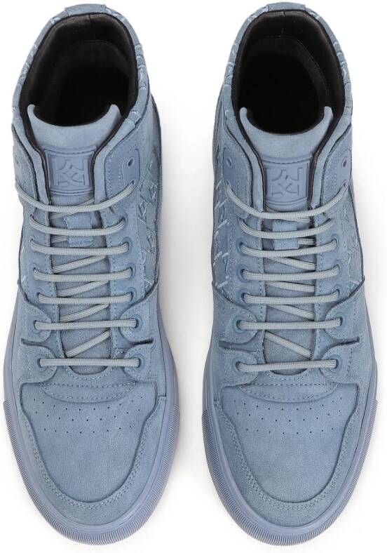 Kazar Blauwe hoge sneakers versierd met monogrammen Blue Heren