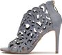 Kazar Blauwe peep toe laarzen met opvallende cut-out bovenkant Blue Dames - Thumbnail 6