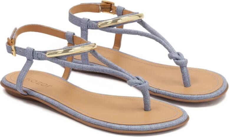 Kazar Blauwe platte zoolsandalen Blue Dames