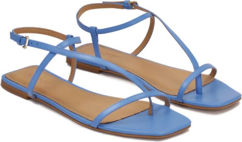 Kazar Blauwe sandalen met graanleren banden Blue Dames