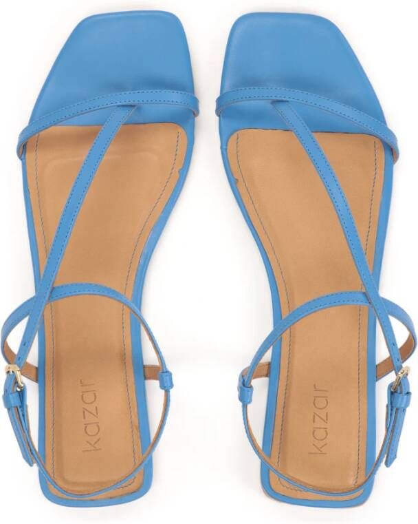 Kazar Blauwe sandalen met graanleren banden Blue Dames